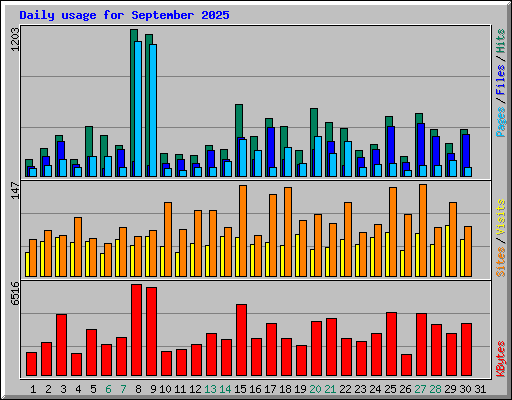 Daily usage for September 2025