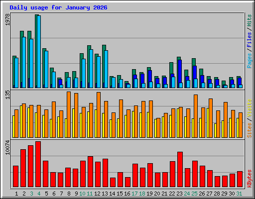 Daily usage for January 2026