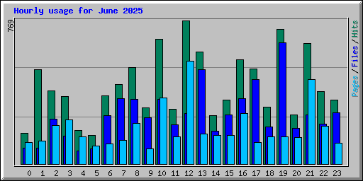 Hourly usage for June 2025