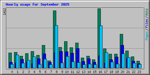 Hourly usage for September 2025